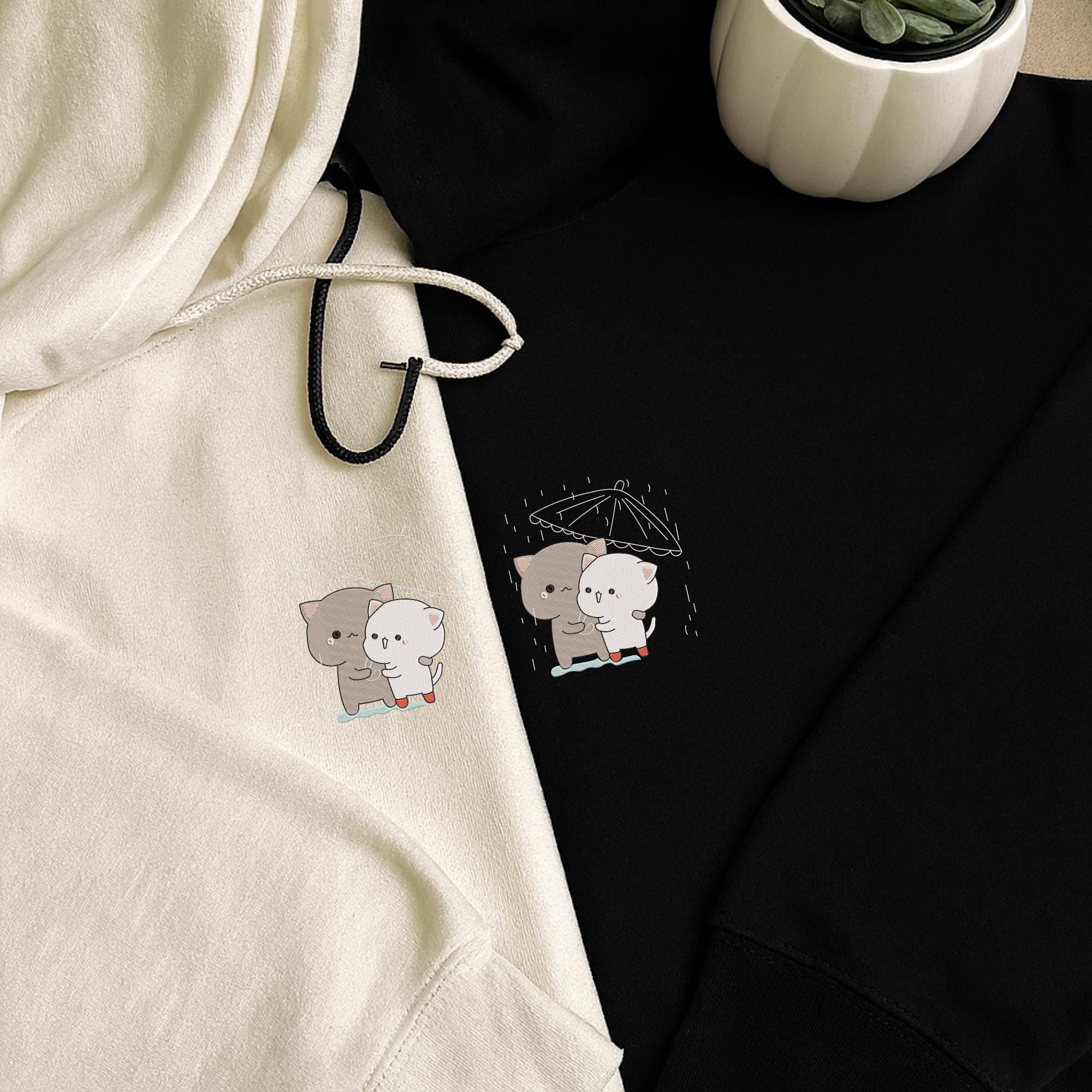 Kawaii Cat Couple Embroidery Design Machine File