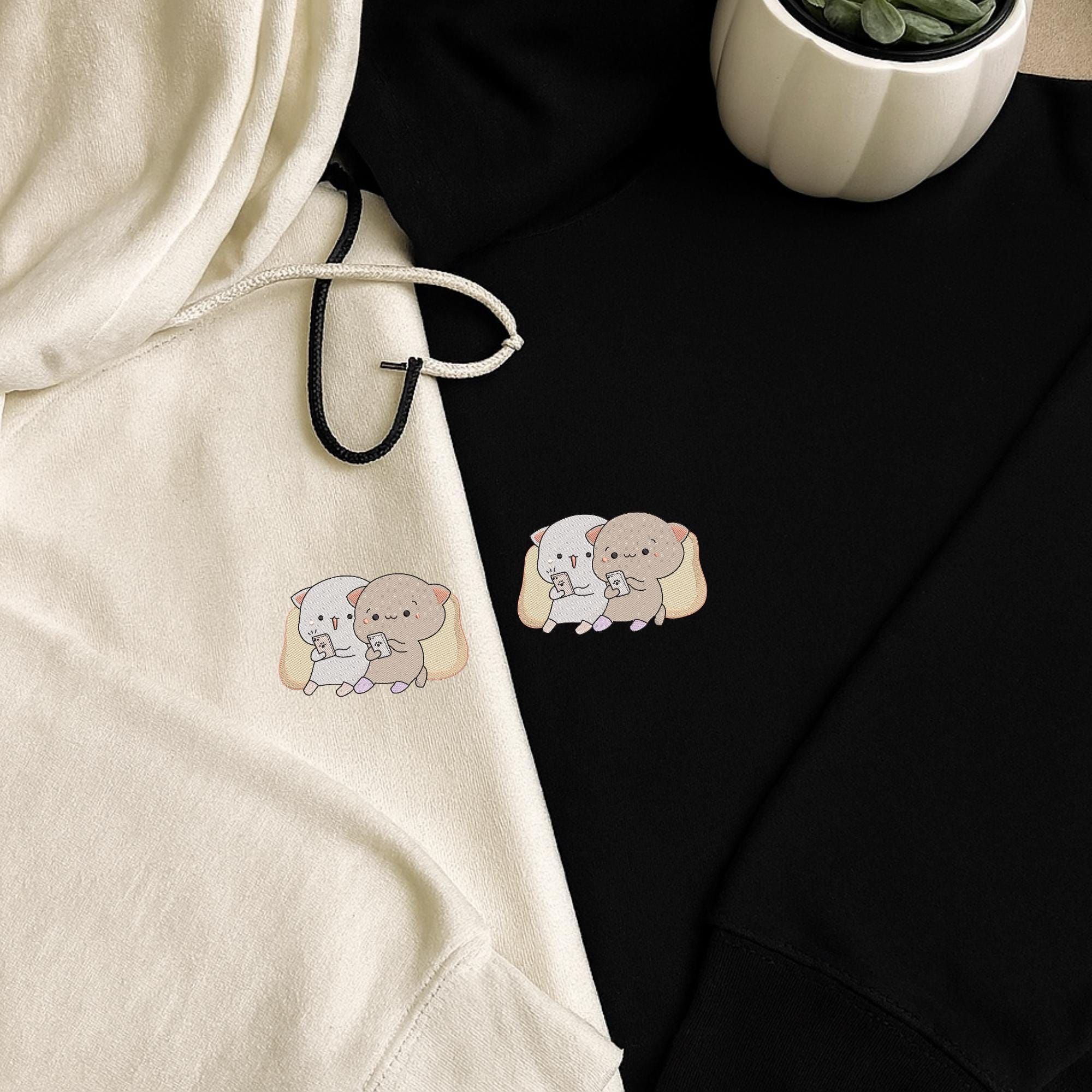 Kawaii Cat Couple Embroidery Pattern Machine File