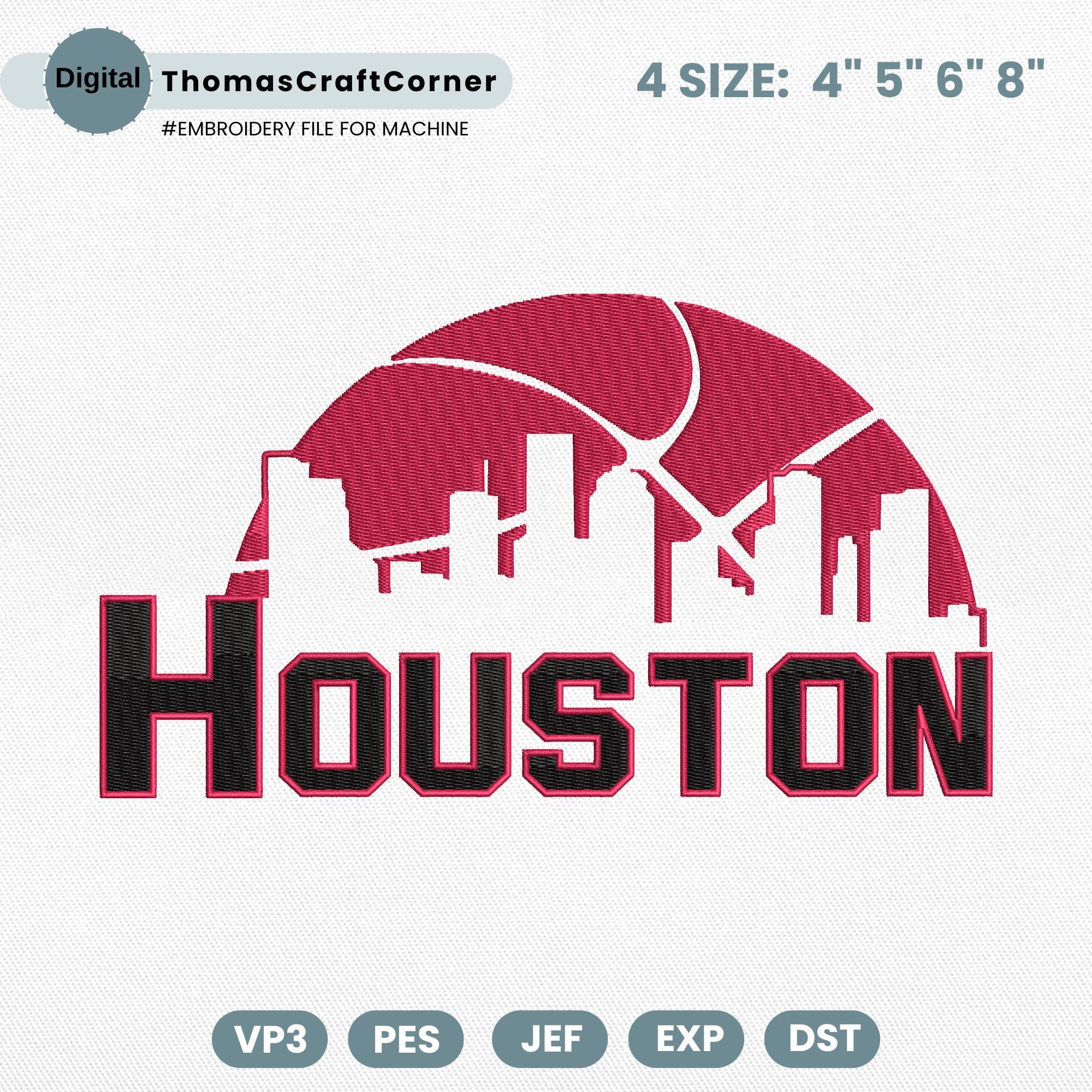 Houston Basketball Embroidery Design Team Machine File