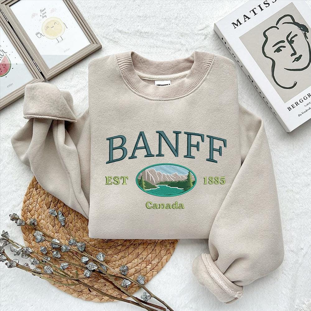 Banff Canada Mountain Embroidery Design Nature Landscape
