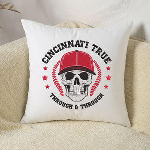 Cincinnati Baseball Embroidery Design Skull Sports