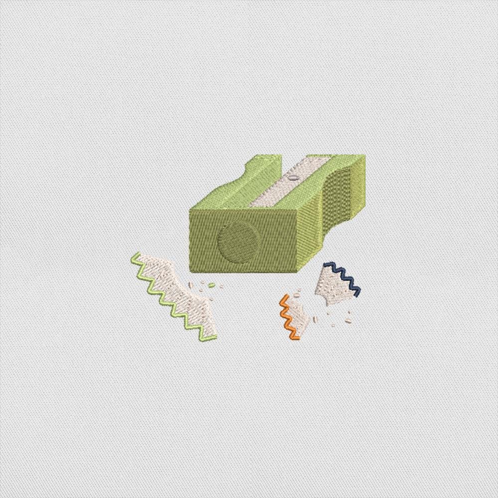Pencil Sharpener Embroidery Design School Pattern