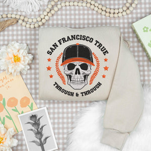 San Francisco Baseball Skull Embroidery Design