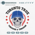 Toronto Baseball Embroidery Design Skull Sports Machine