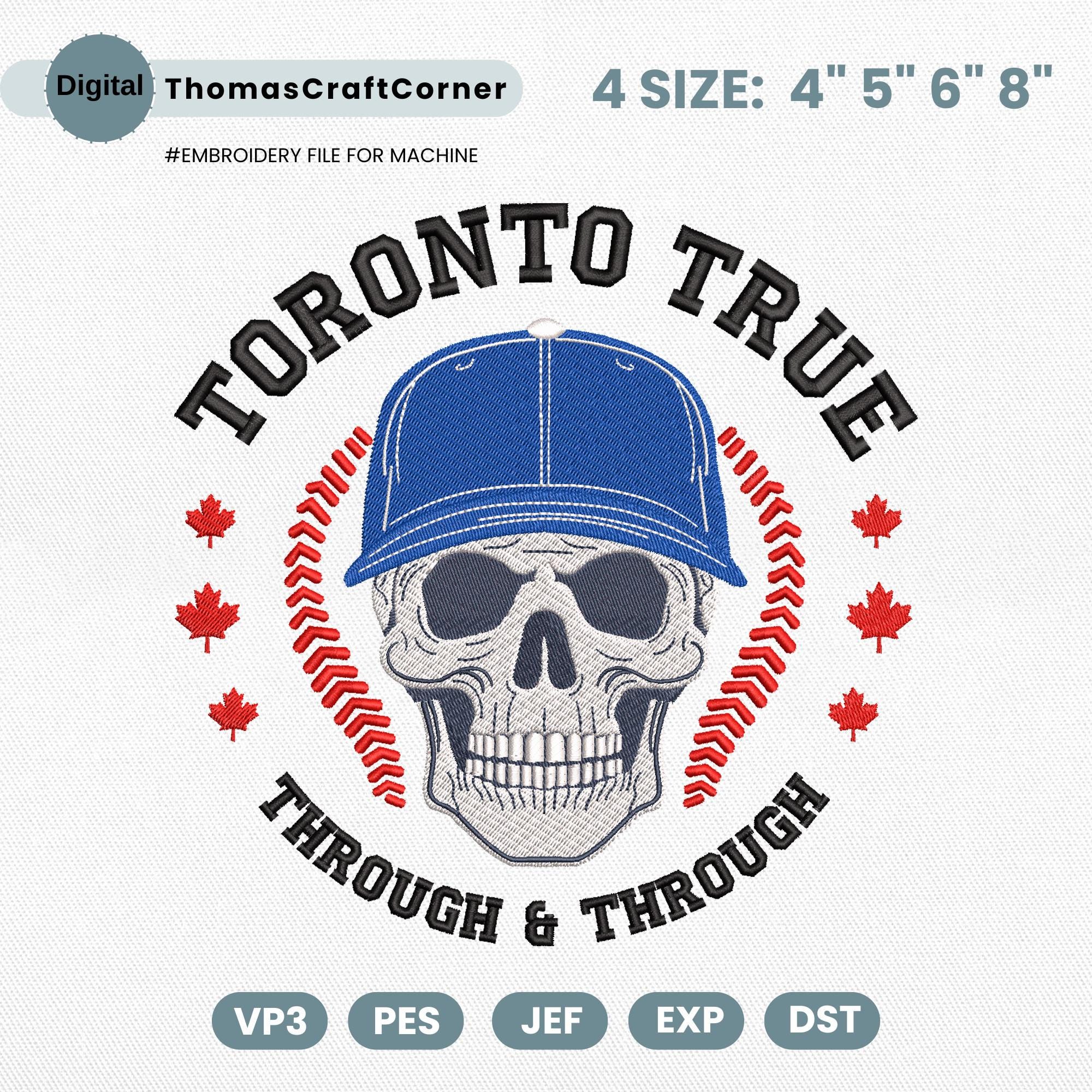 Toronto Baseball Embroidery Design Skull Sports Machine