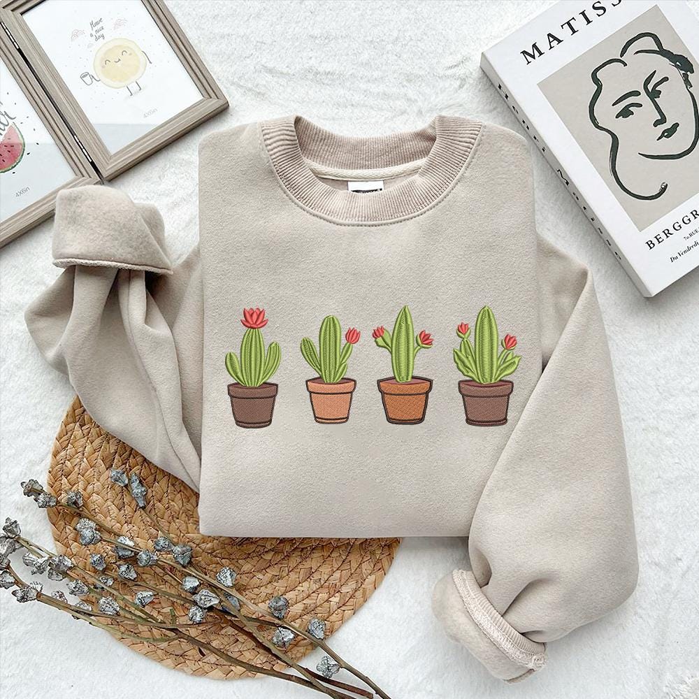 Cactus Embroidery Design Desert Plants Machine Succulent