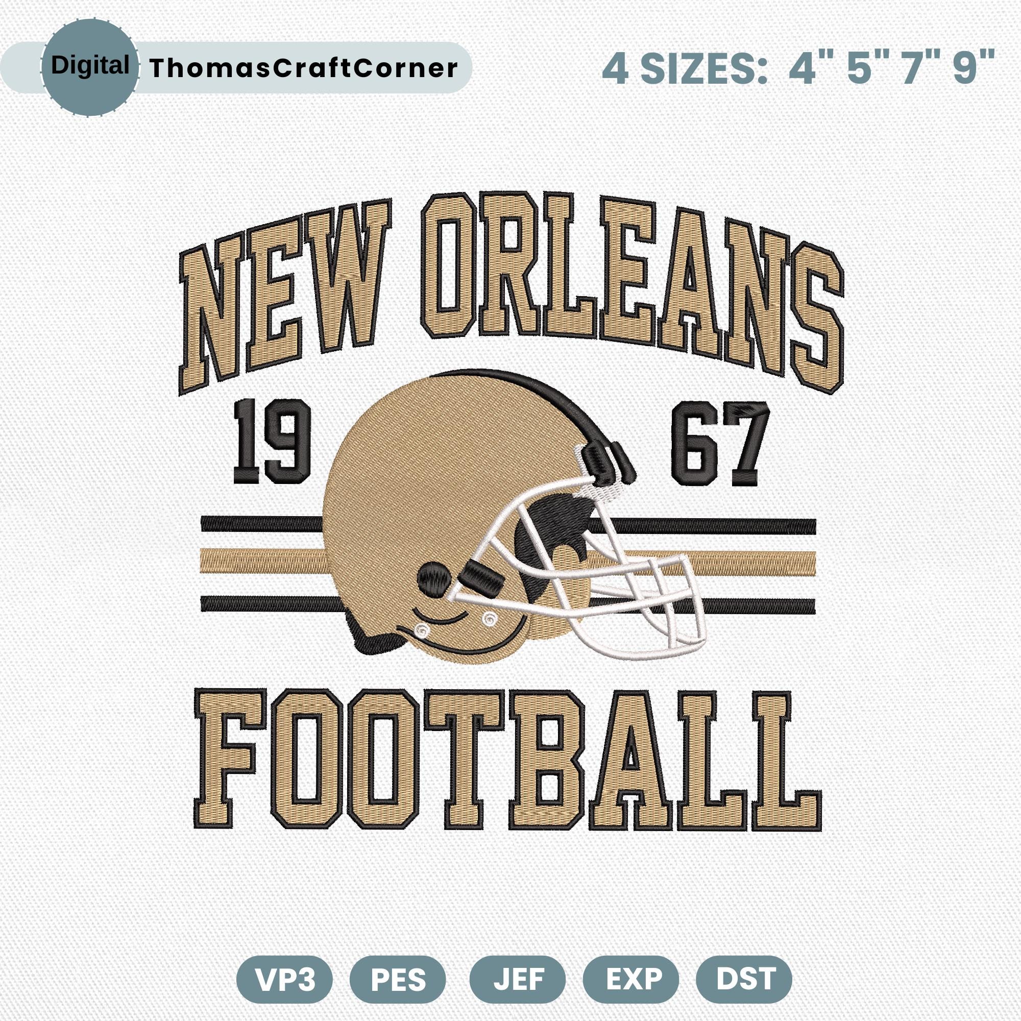 New Orleans Football Embroidery Design Helmet Sports Logo