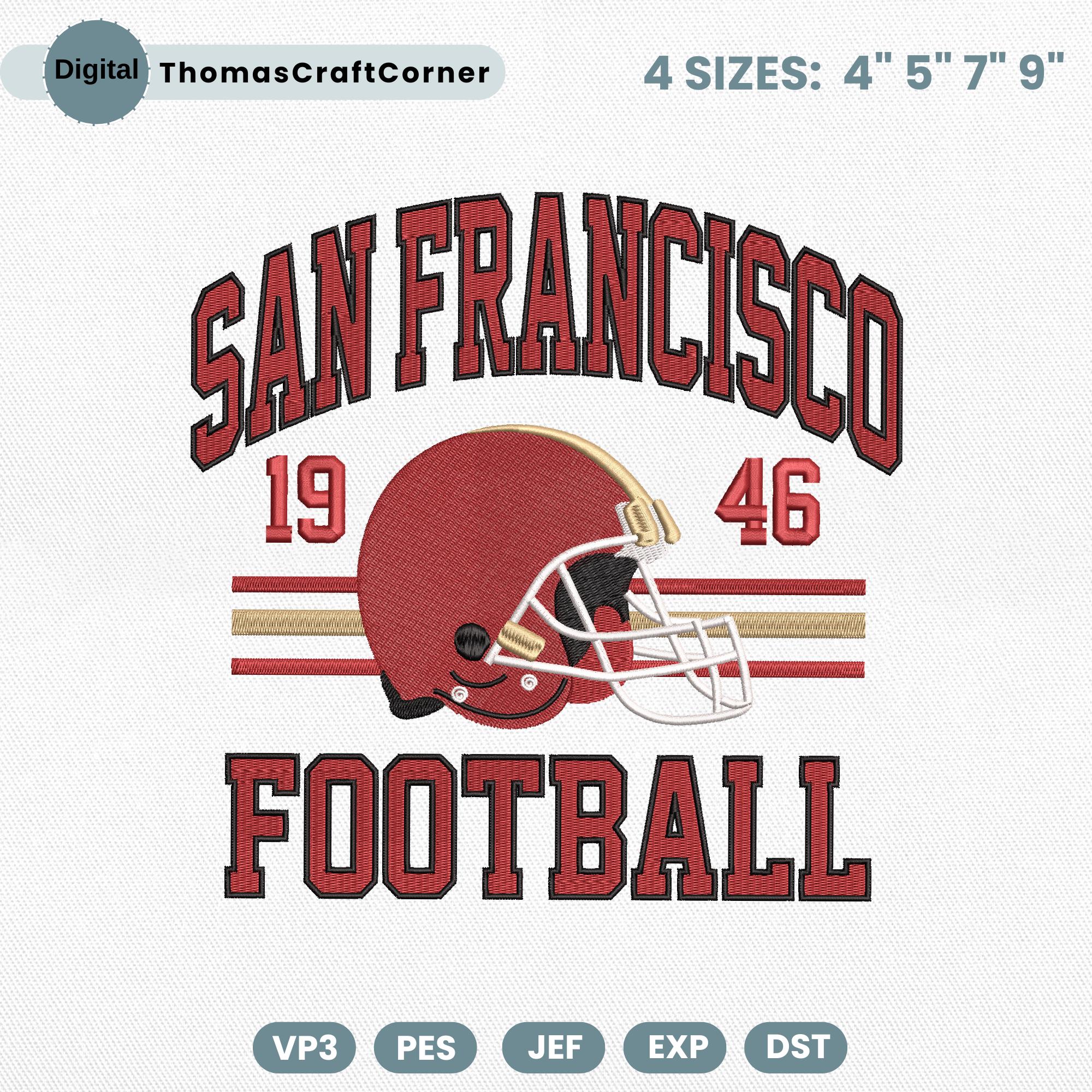San Francisco Football Embroidery Design Helmet Sports Logo