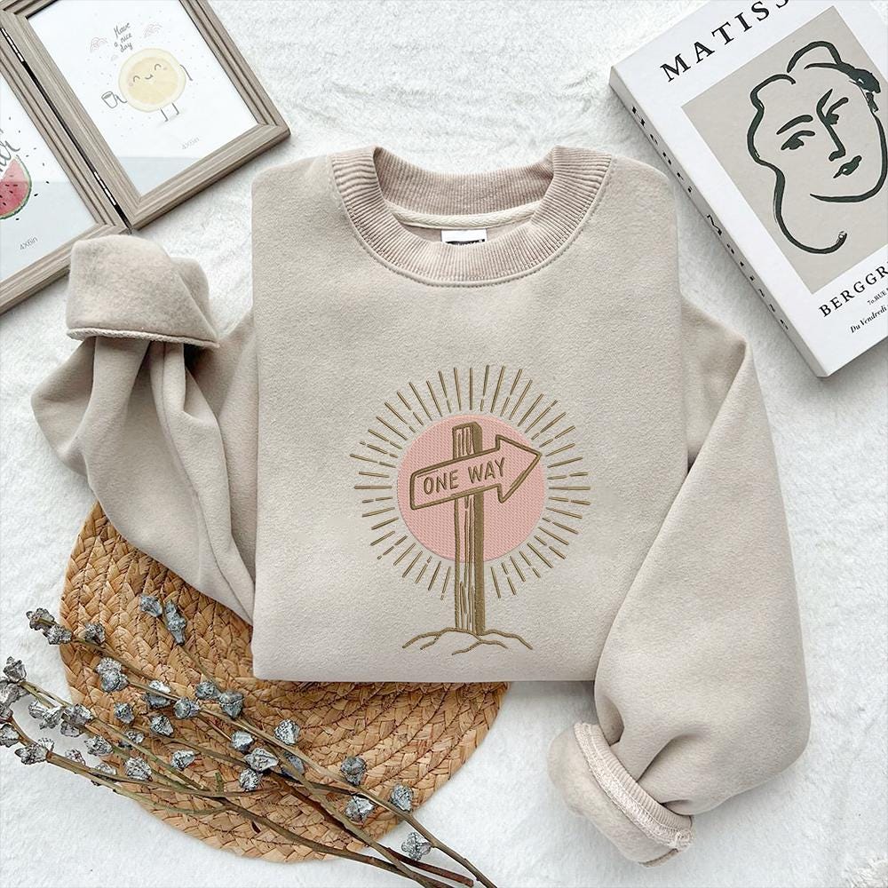 One Way God Sign Embroidery Pattern PES DST JEF VP3 - ThredViora