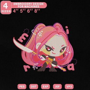 Kpop Chibi Demon Hunter Embroidery Pattern