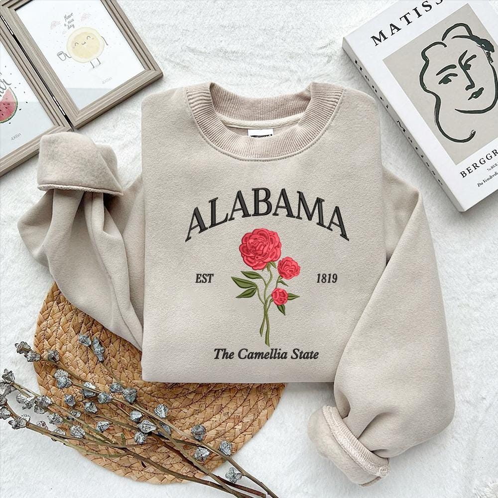 Alabama Camellia Rose Embroidery Design File