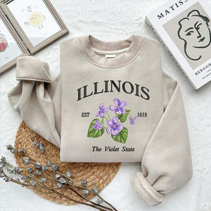 Illinois Flower State Violet Embroidery Design File