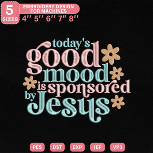 Christian Embroidery Design - Jesus Mood PES DST JEF VP3 - ThredViora