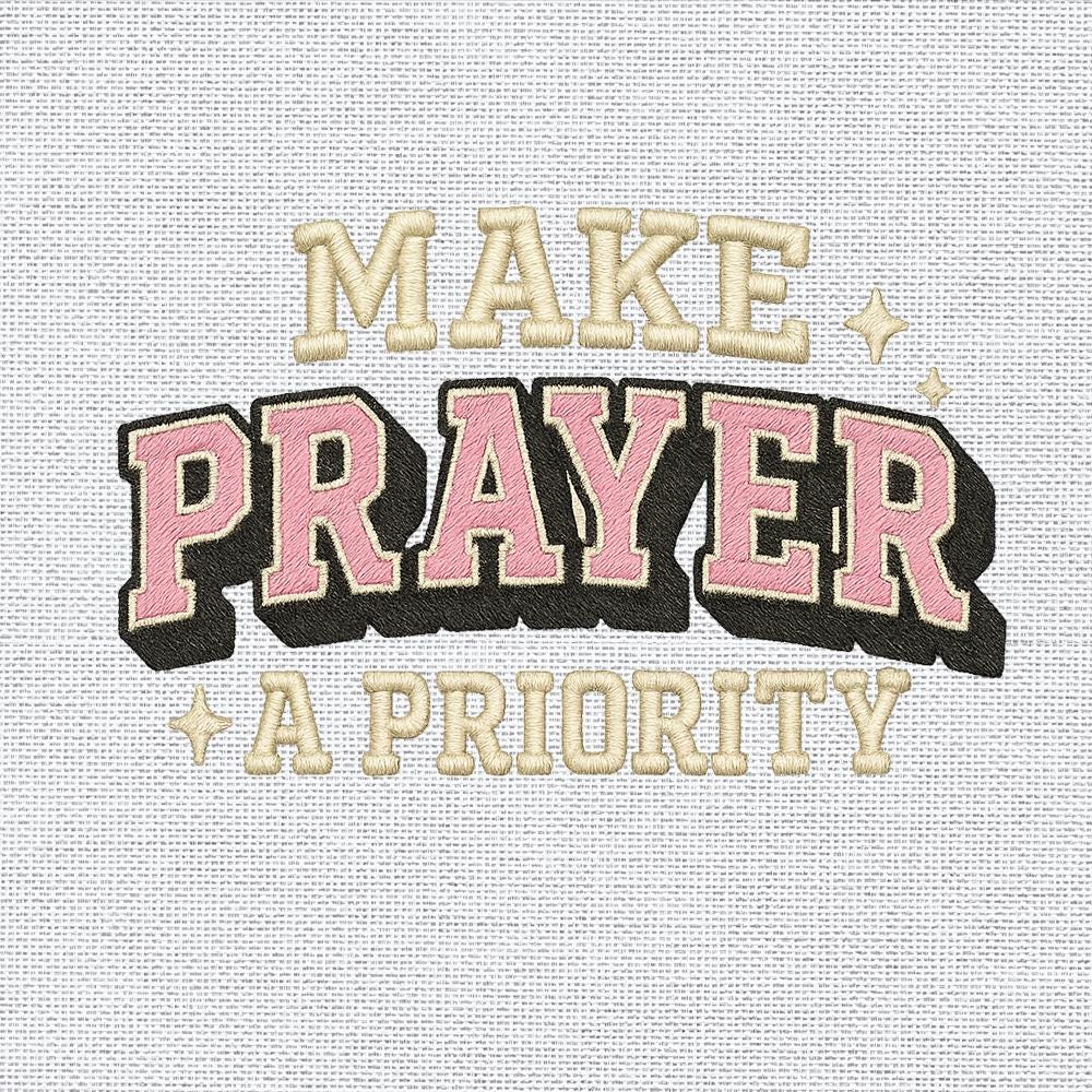 Prayer Priority Embroidery Design PES DST EXP JEF VP3 - ThredViora