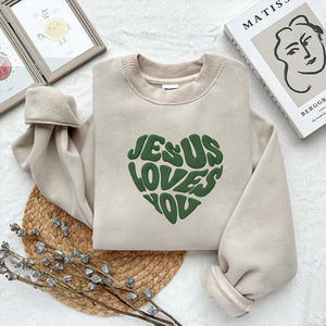 Jesus Loves You Heart Embroidery Pattern PES DST JEF VP3 - ThredViora