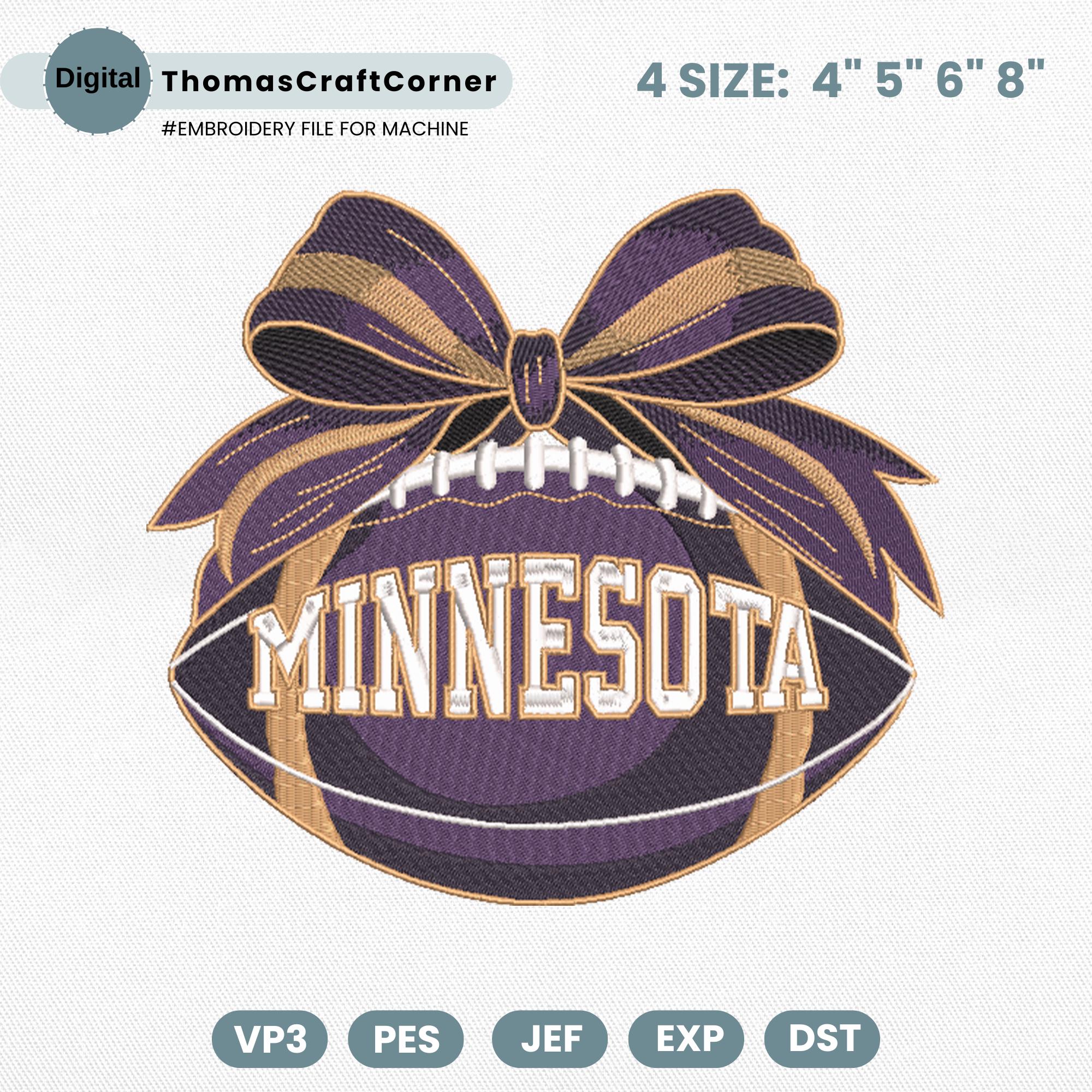 Minnesota Football Embroidery Design Sports Logo Machine File