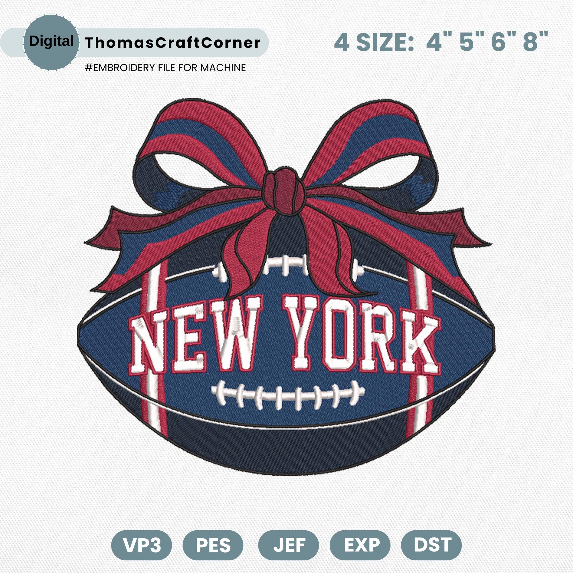 New York Football Embroidery Design Sports Logo Machine File