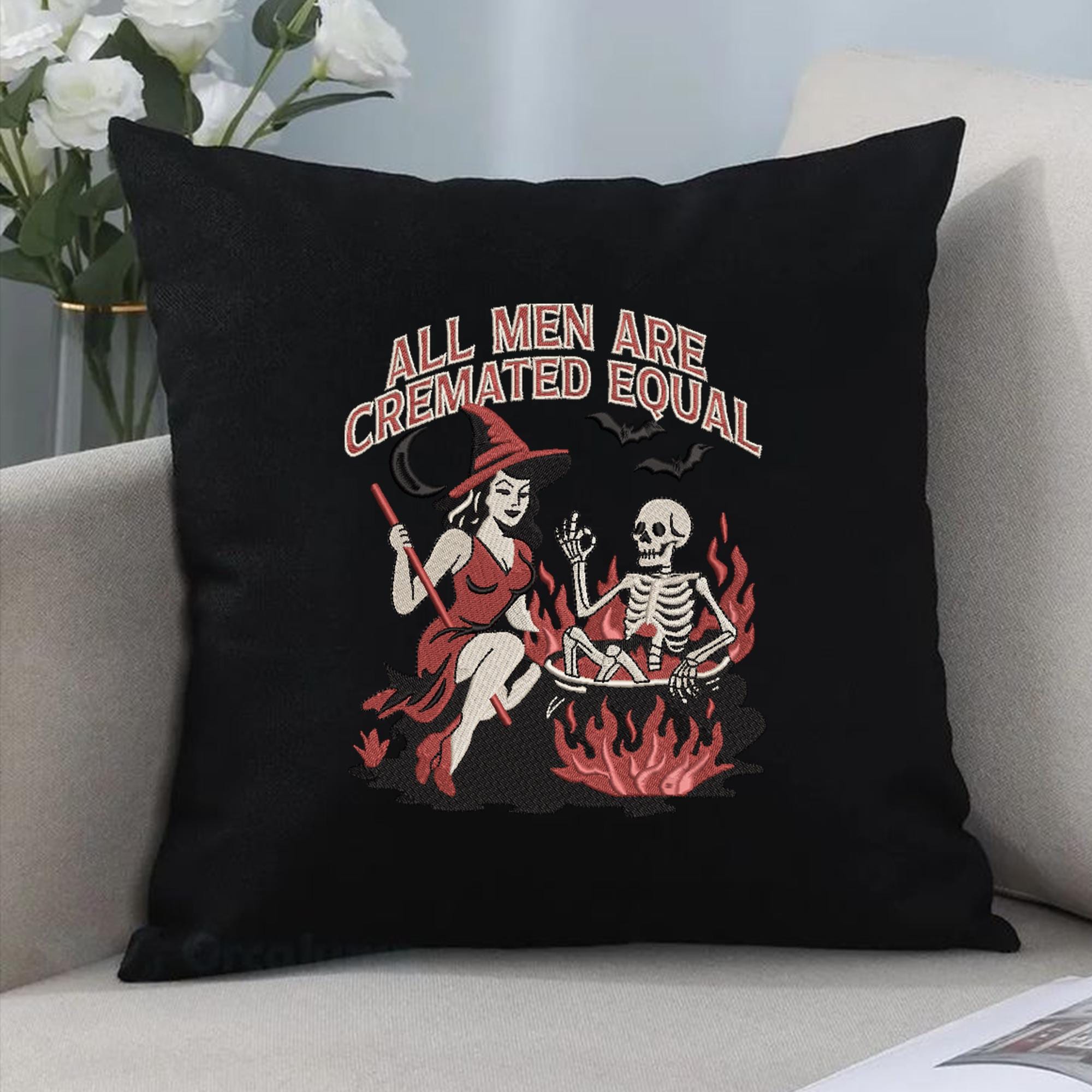 Cremated Men Feminist Halloween Embroidery Design