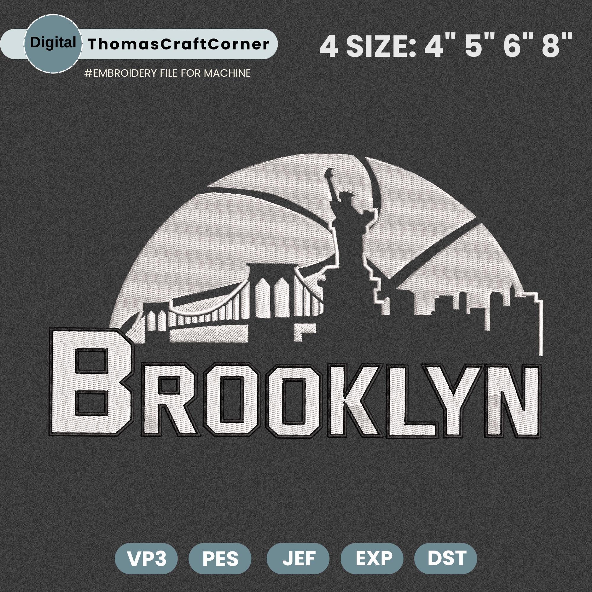 Brooklyn Basketball Embroidery Design Team Machine File