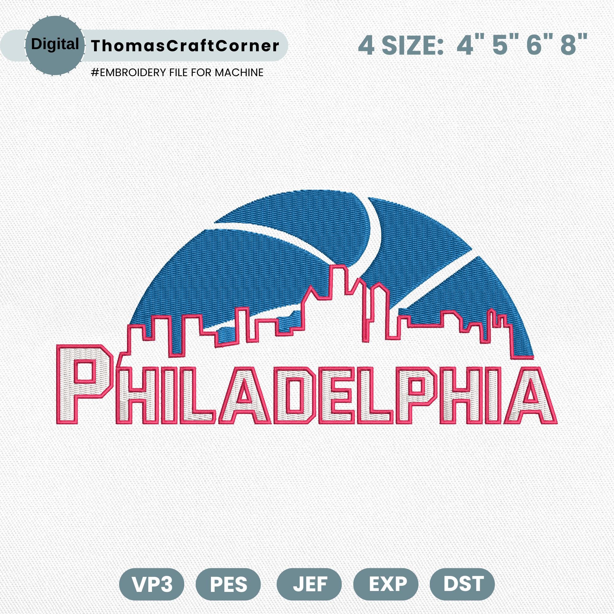 Philadelphia Basketball Embroidery Design Team File Download