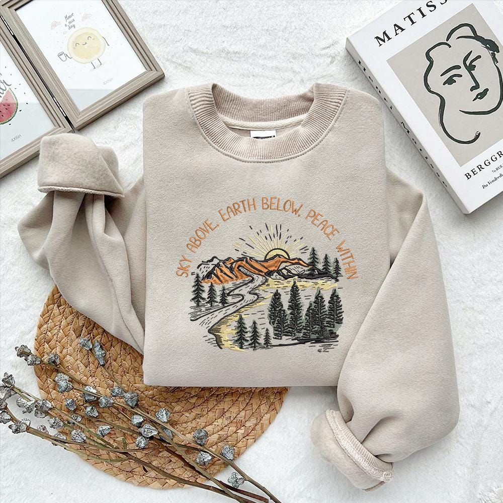 Embroidery Design Hiking Mountain Nature Adventure