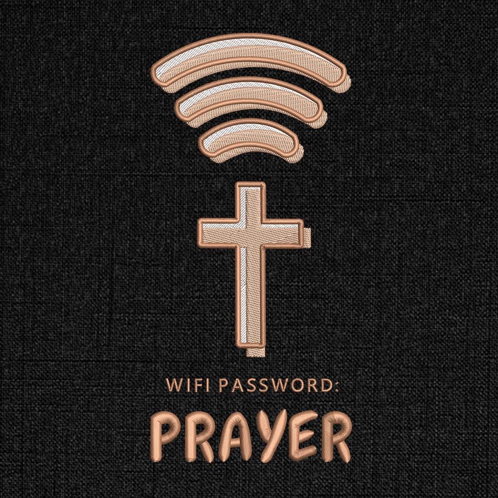 Wifi Password Prayer Embroidery Pattern PES DST JEF EXP - ThredViora