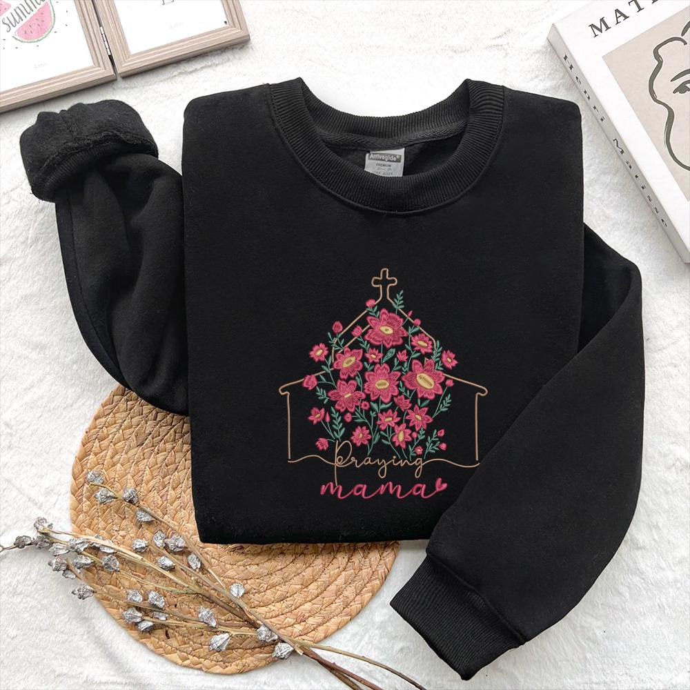 Praying Mama Christian Embroidery Design - PES DST EXP JEF VP3 - ThredViora
