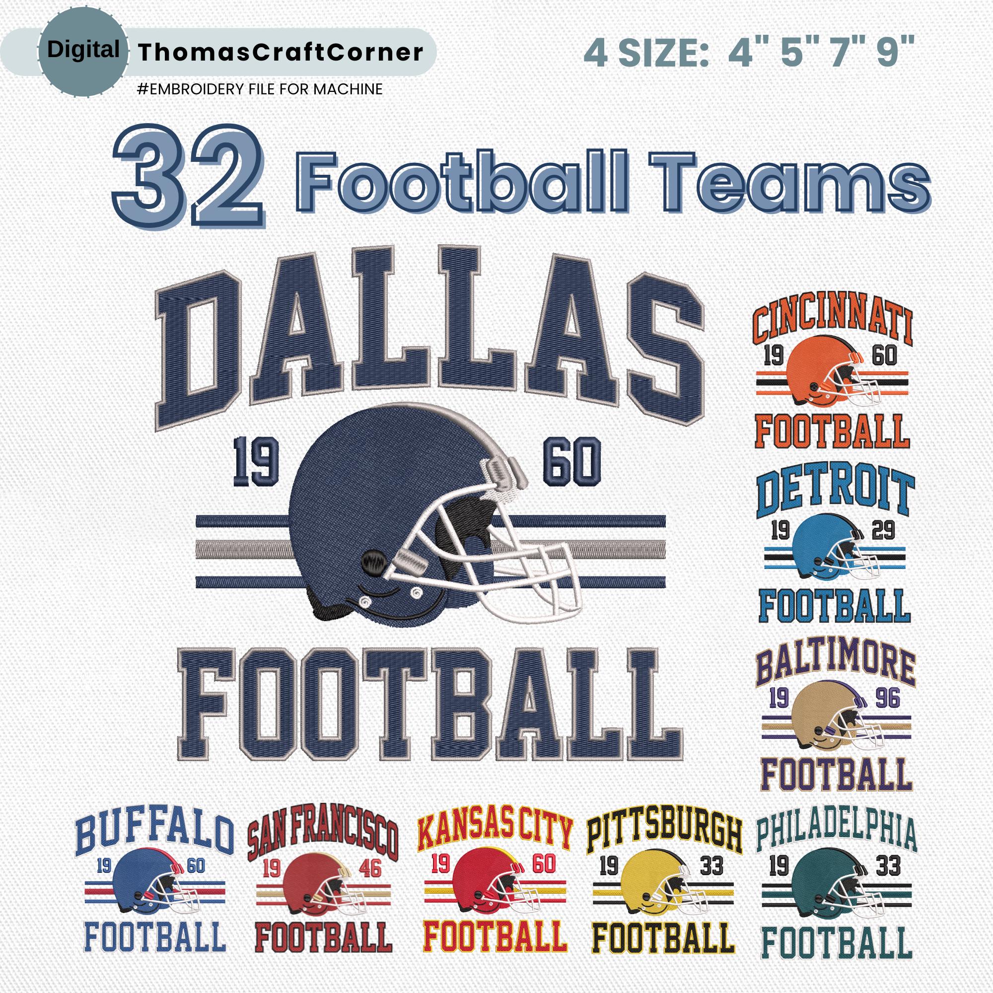 American Football Embroidery Design Helmet Bundle Game Day