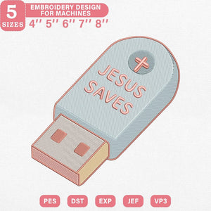 Jesus Saves Embroidery Design PES DST EXP JEF VP3 File - ThredViora