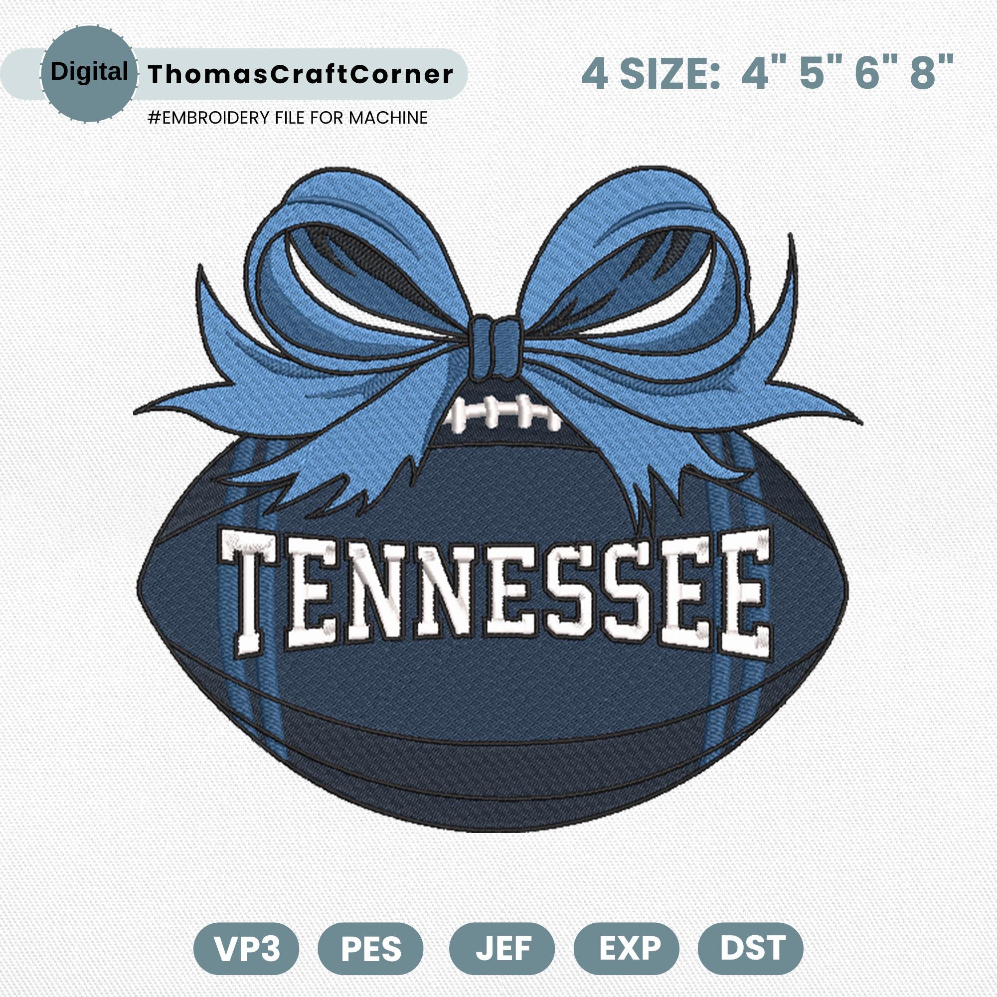 Tennessee Football Embroidery Design Sports Logo Machine File