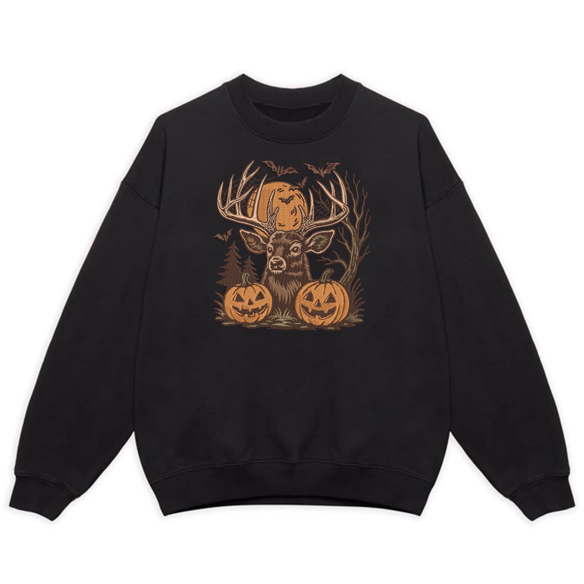 Halloween Deer Embroidery Design Spooky Forest Antler