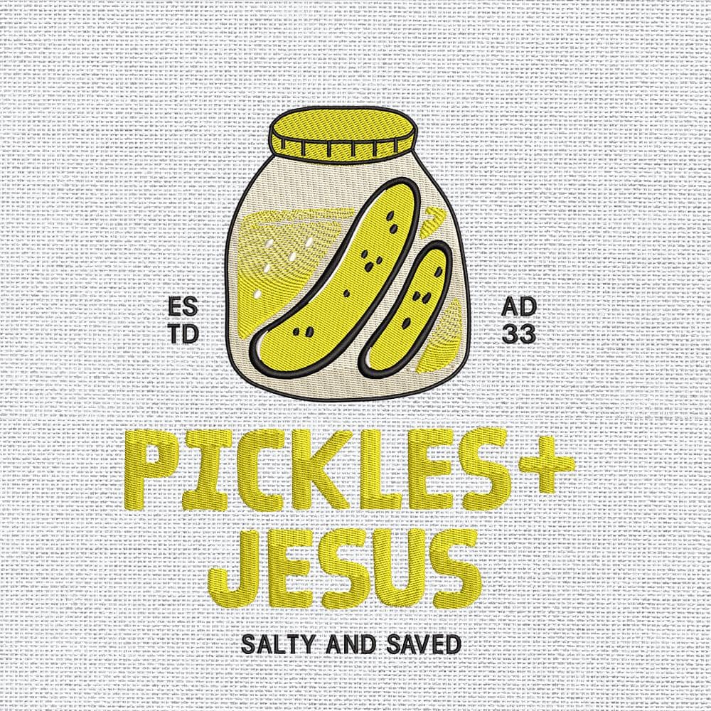 Pickles & Jesus Embroidery Pattern - PES DST JEF VP3 Files - ThredViora