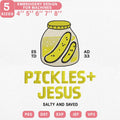 Pickles & Jesus Embroidery Pattern - PES DST JEF VP3 Files - ThredViora